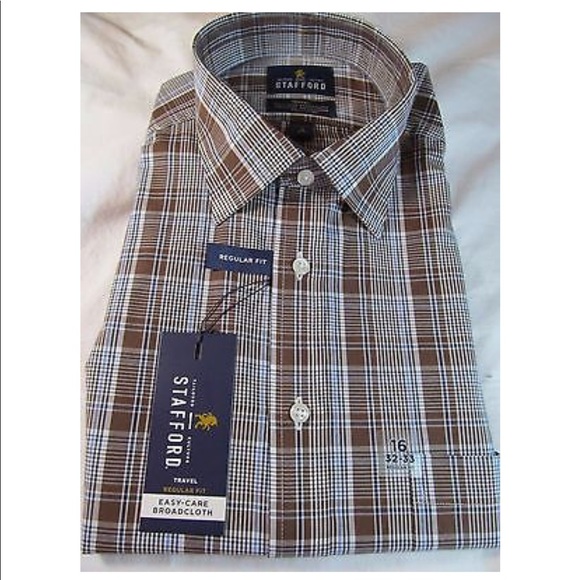stafford mens dress shirts short sleeve Stafford Linen Blend Mens Short Sleeve Regular Fit Button-Down Shirt,  Color: Navy Stripe